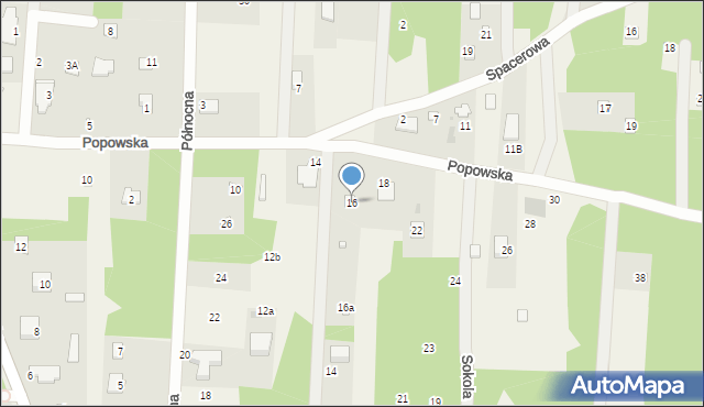 Kania Nowa, Popowska, 16, mapa Kania Nowa