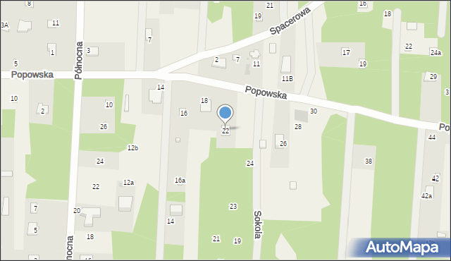 Kania Nowa, Popowska, 22, mapa Kania Nowa
