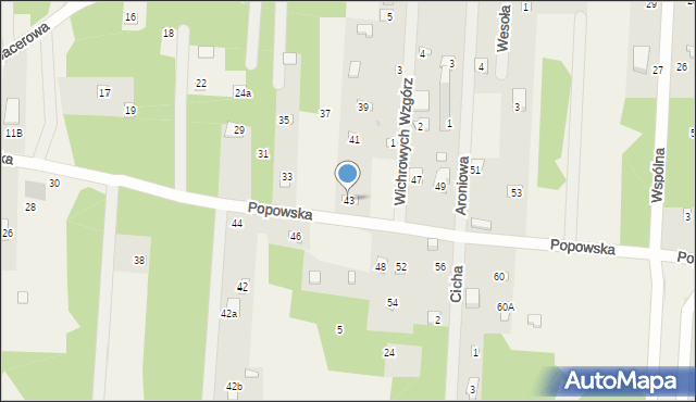 Kania Nowa, Popowska, 43, mapa Kania Nowa