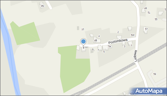 Kaniów, Poziomkowa, 6, mapa Kaniów