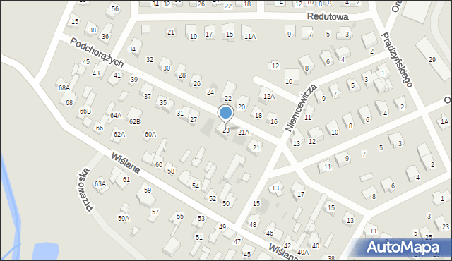 Karczew, Podchorążych, 23, mapa Karczew