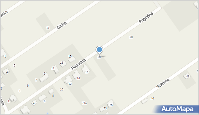Karczów, Pogodna, 20, mapa Karczów