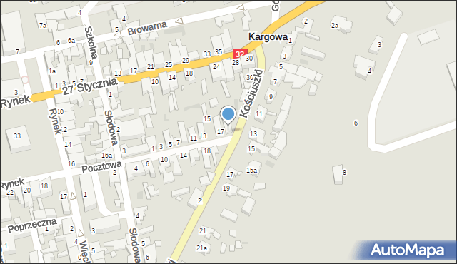 Kargowa, Pocztowa, 19, mapa Kargowa