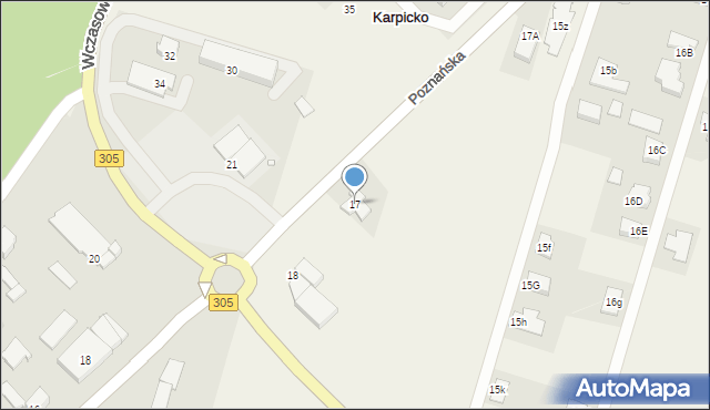 Karpicko, Poznańska, 17, mapa Karpicko