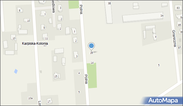 Karpiska, Polna, 16, mapa Karpiska