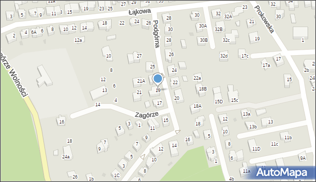 Kartuzy, Podgórna, 19, mapa Kartuzy