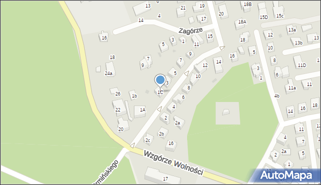 Kartuzy, Podgórna, 1C, mapa Kartuzy