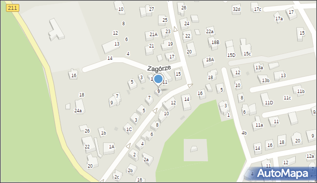 Kartuzy, Podgórna, 9, mapa Kartuzy