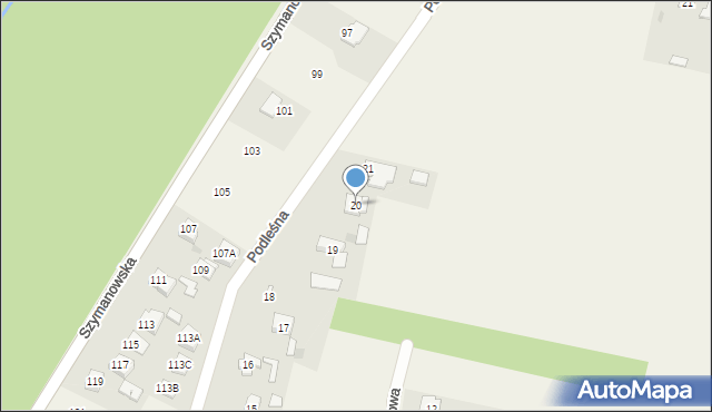 Kaski, Podleśna, 20, mapa Kaski