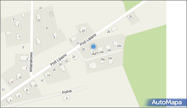 Kaszczor, Pod Lipami, 24a, mapa Kaszczor