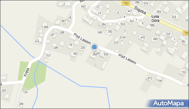 Kaszów, Pod Lasem, 18, mapa Kaszów