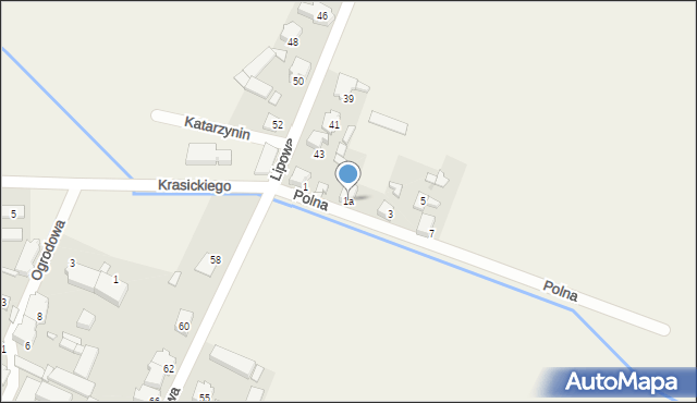 Katarzynin, Polna, 1a, mapa Katarzynin