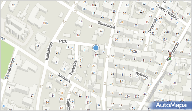 Katowice, Polskiego Czerwonego Krzyża, 17, mapa Katowic