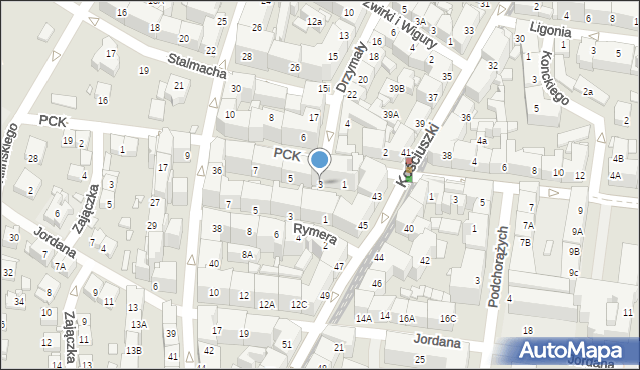 Katowice, Polskiego Czerwonego Krzyża, 3, mapa Katowic