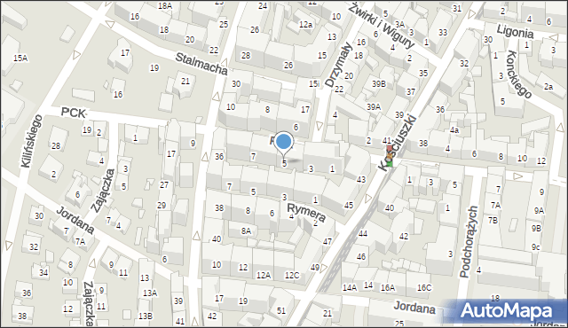 Katowice, Polskiego Czerwonego Krzyża, 5, mapa Katowic