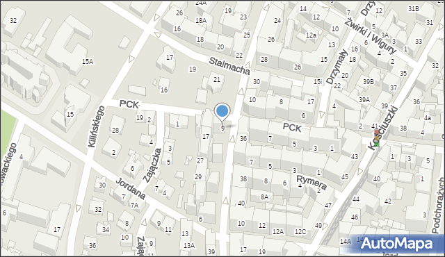 Katowice, Polskiego Czerwonego Krzyża, 9, mapa Katowic