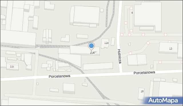 Katowice, Porcelanowa, 11A, mapa Katowic
