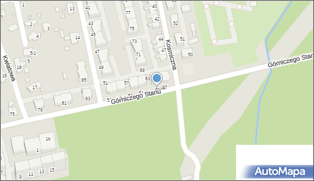 Katowice, Pod Kasztanami, 65, mapa Katowic