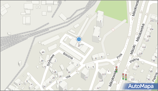 Katowice, Pola Wincentego, 10, mapa Katowic