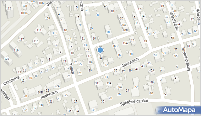 Katowice, Poprzeczna, 24, mapa Katowic