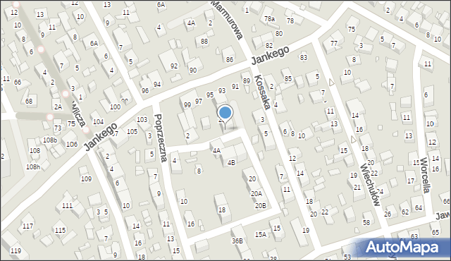 Katowice, Poprzeczna, 2C, mapa Katowic