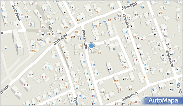Katowice, Poprzeczna, 6, mapa Katowic