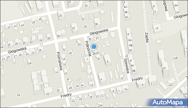 Katowice, Północna, 10, mapa Katowic