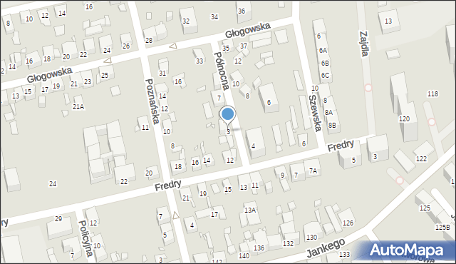 Katowice, Północna, 3, mapa Katowic