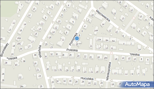 Katowice, Pomorska, 10, mapa Katowic