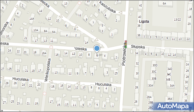Katowice, Poleska, 6, mapa Katowic