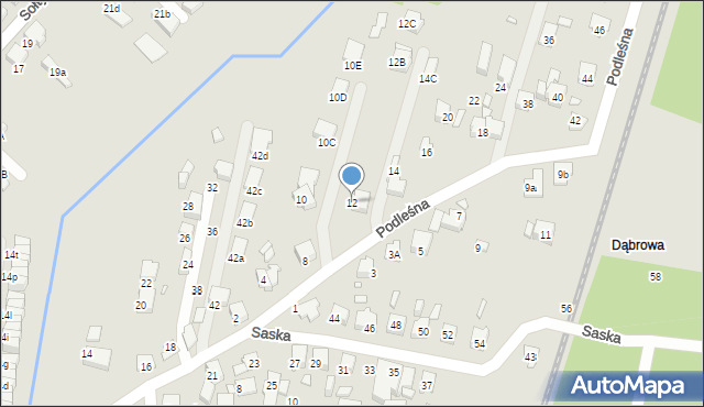 Katowice, Podleśna, 12, mapa Katowic