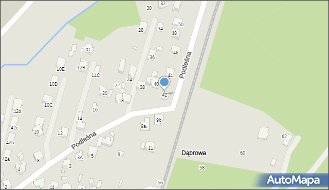 Katowice, Podleśna, 42, mapa Katowic