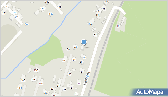 Katowice, Podleśna, 50b, mapa Katowic