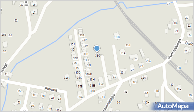 Katowice, Pomorskiego Rafała, 33C, mapa Katowic