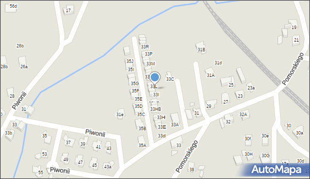 Katowice, Pomorskiego Rafała, 33K, mapa Katowic