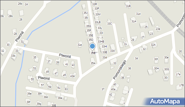Katowice, Pomorskiego Rafała, 35B, mapa Katowic