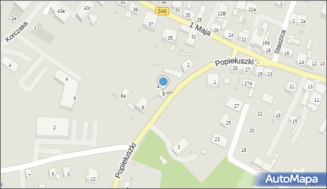 Kąty Wrocławskie, Popiełuszki Jerzego, bł. ks., 6, mapa Kąty Wrocławskie