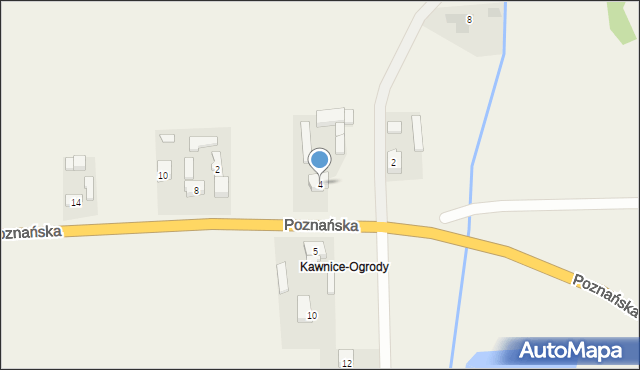 Kawnice, Poznańska, 4, mapa Kawnice