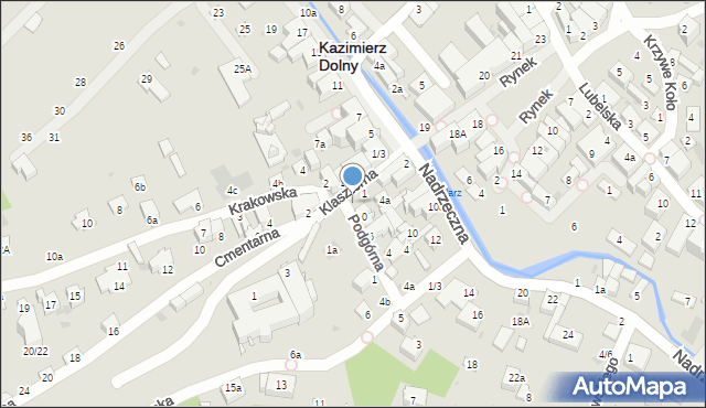 Kazimierz Dolny, Podgórna, 12, mapa Kazimierz Dolny