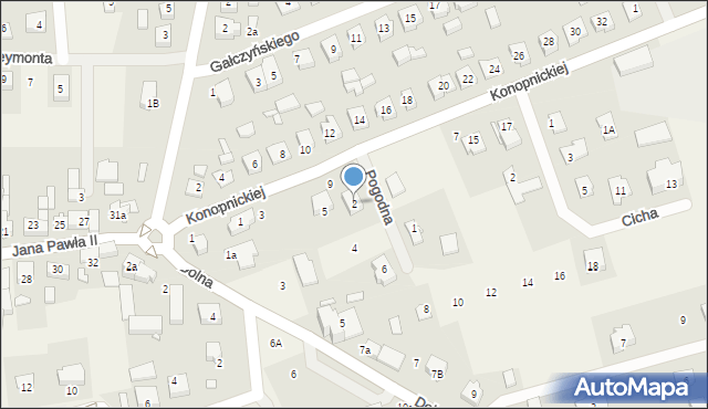 Kaźmierz, Pogodna, 2, mapa Kaźmierz