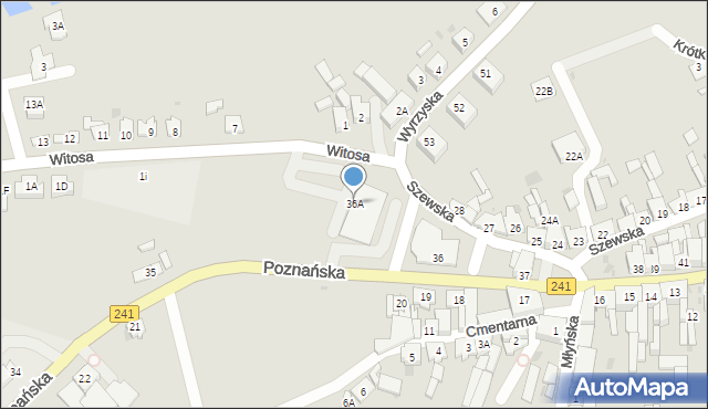 Kcynia, Poznańska, 36A, mapa Kcynia