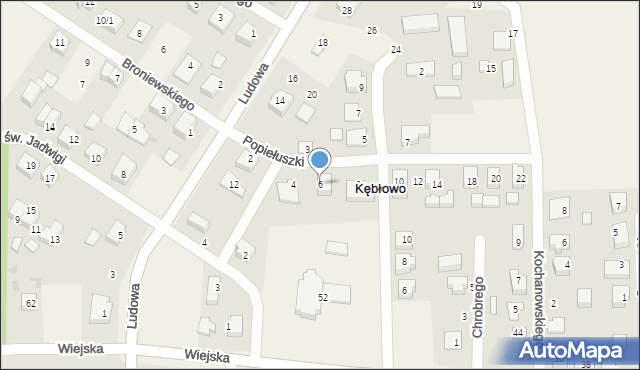 Kębłowo, Popiełuszki Jerzego, bł. ks., 6, mapa Kębłowo