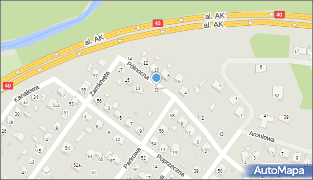 Kędzierzyn-Koźle, Północna, 11, mapa Kędzierzyna-Koźle