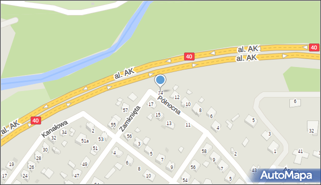 Kędzierzyn-Koźle, Północna, 14, mapa Kędzierzyna-Koźle