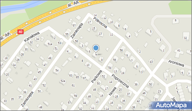 Kędzierzyn-Koźle, Poprzeczna, 7, mapa Kędzierzyna-Koźle