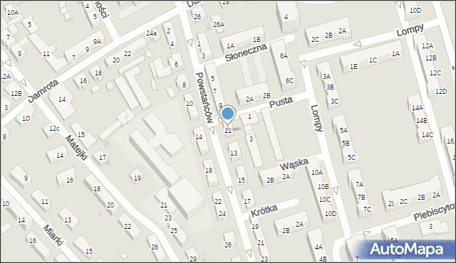 Kędzierzyn-Koźle, Powstańców, 11, mapa Kędzierzyna-Koźle