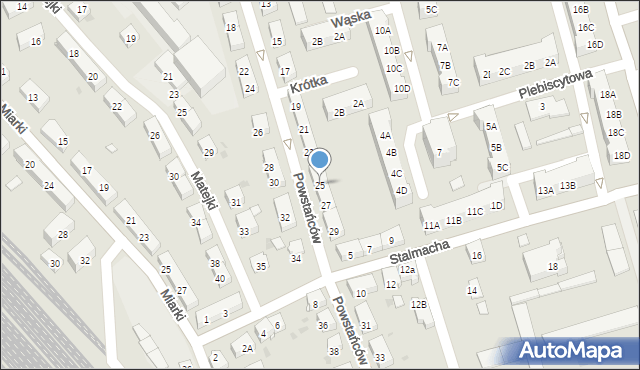 Kędzierzyn-Koźle, Powstańców, 25, mapa Kędzierzyna-Koźle