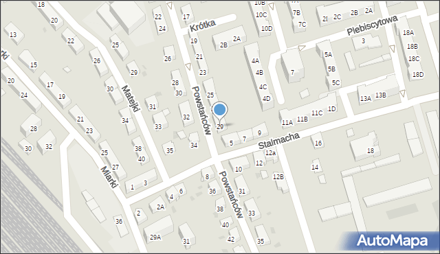 Kędzierzyn-Koźle, Powstańców, 29, mapa Kędzierzyna-Koźle