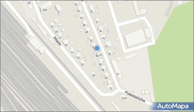 Kędzierzyn-Koźle, Powstańców, 54, mapa Kędzierzyna-Koźle