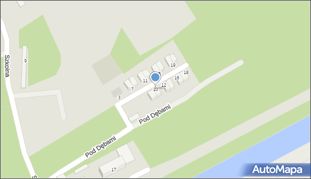 Kędzierzyn-Koźle, Pod Dębami, 10, mapa Kędzierzyna-Koźle